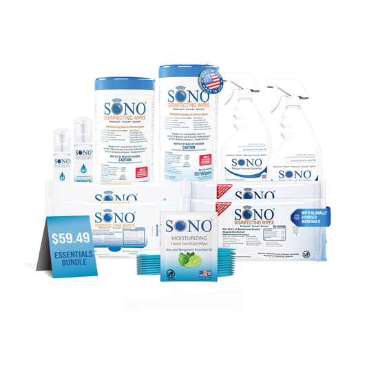 SONO Wipes Essentials Bundle: Disinfecting Wipes & Hand Sanitizer Combo