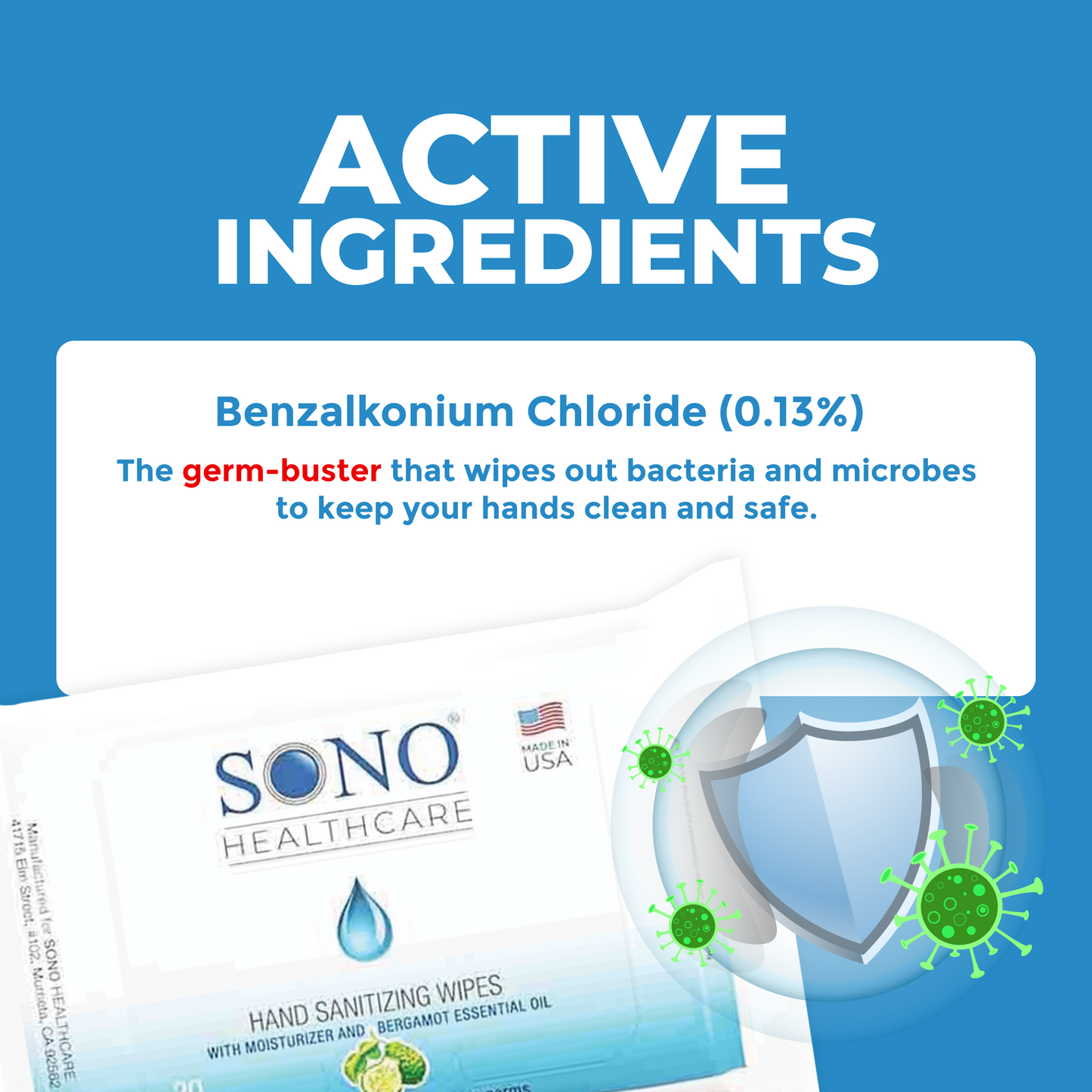 SONO Hand Sanitizing Wipes (6 Pack)