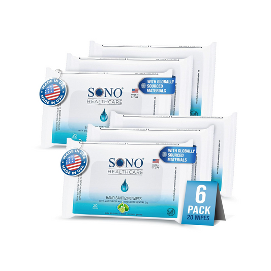 SONO Hand Sanitizing Wipes 6 Pack - Essential Oils