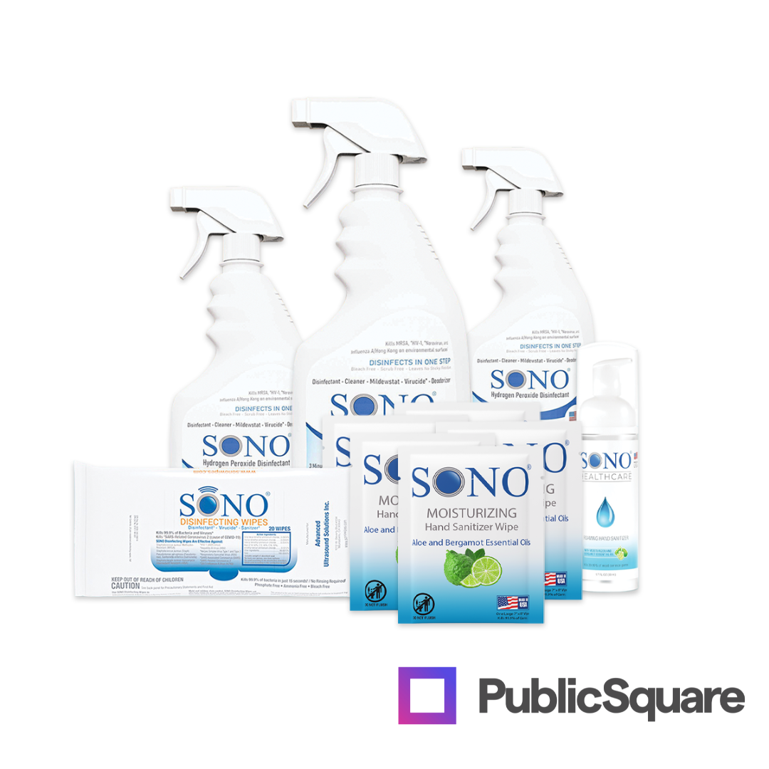 PublicSQ Cleaning Pack - Disinfecting Wipes Bulk Products | SONO