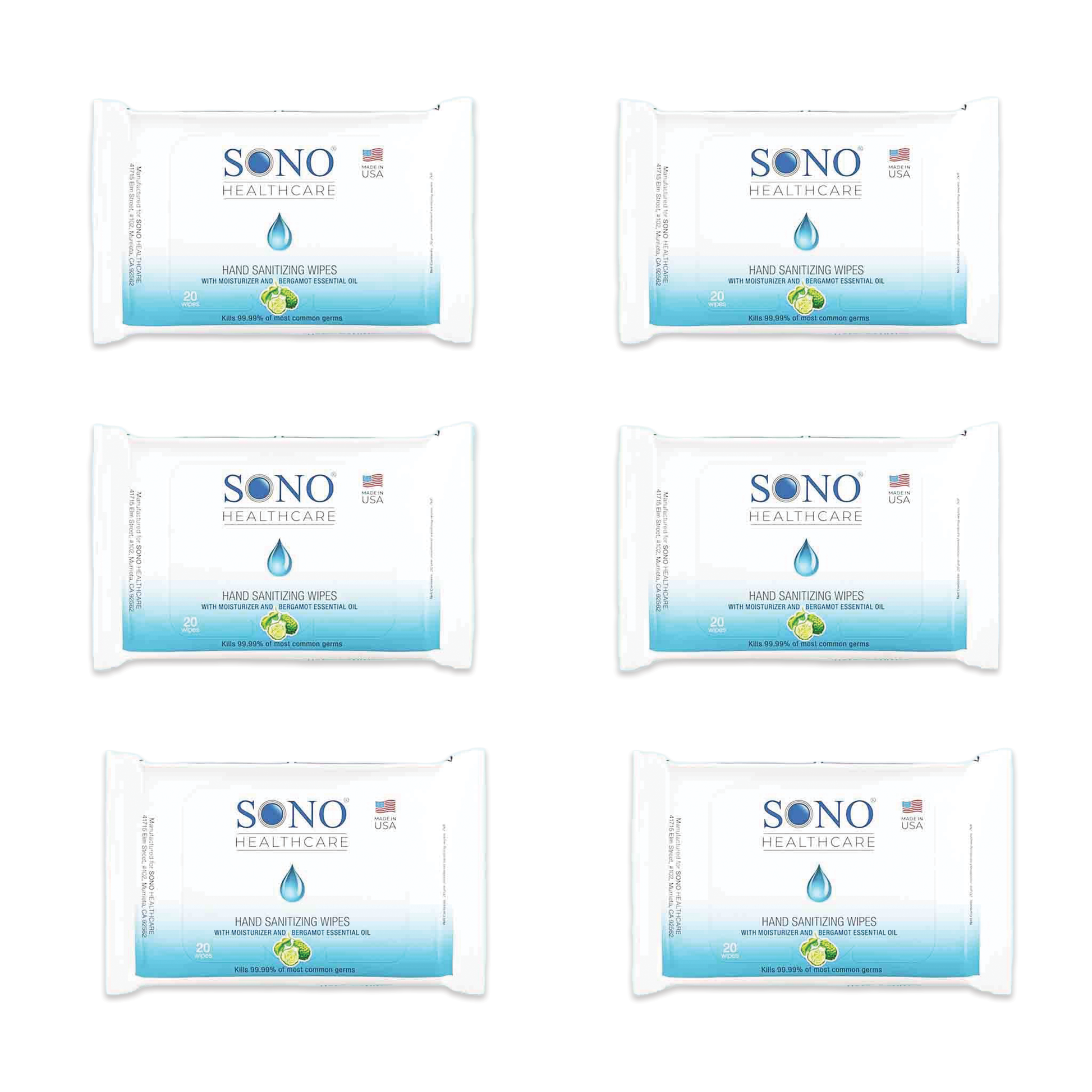 SONO Premium Quality Hand Sanitizing Wipes Travel Pack