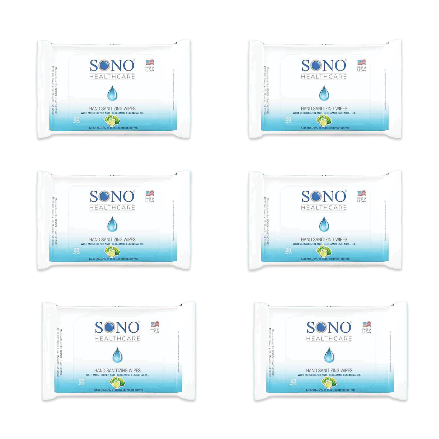 SONO Premium Quality Hand Sanitizing Wipes Travel Pack