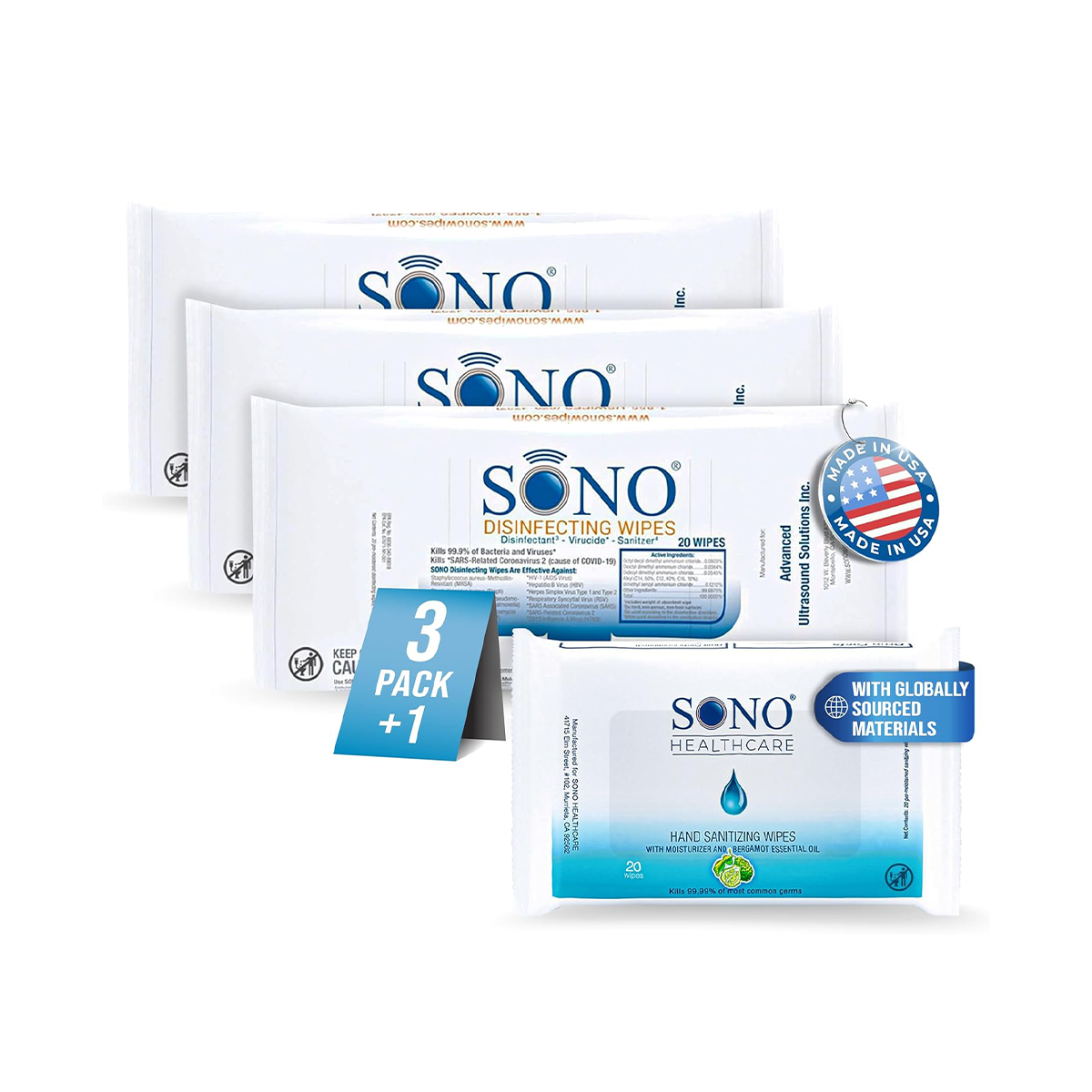 Shop SONO Disinfecting Wipes Travel Kit 3.0 - SONO Wipes